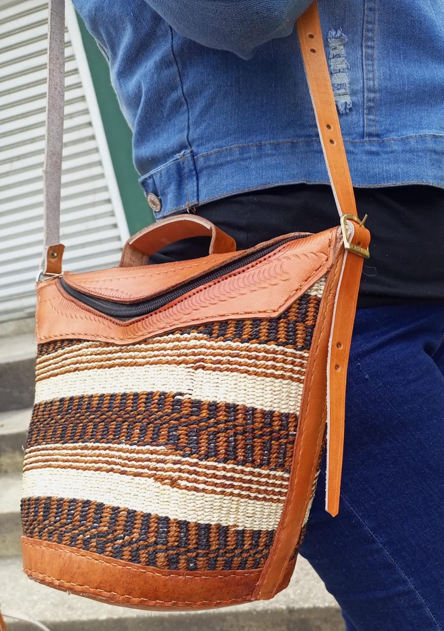 Handmade Woven Sisal Sling Bag - Boho Eco-Friendly Crossbody Bag | Sustainable Natural Fiber Purse | African Artisan Handcrafted Bag
