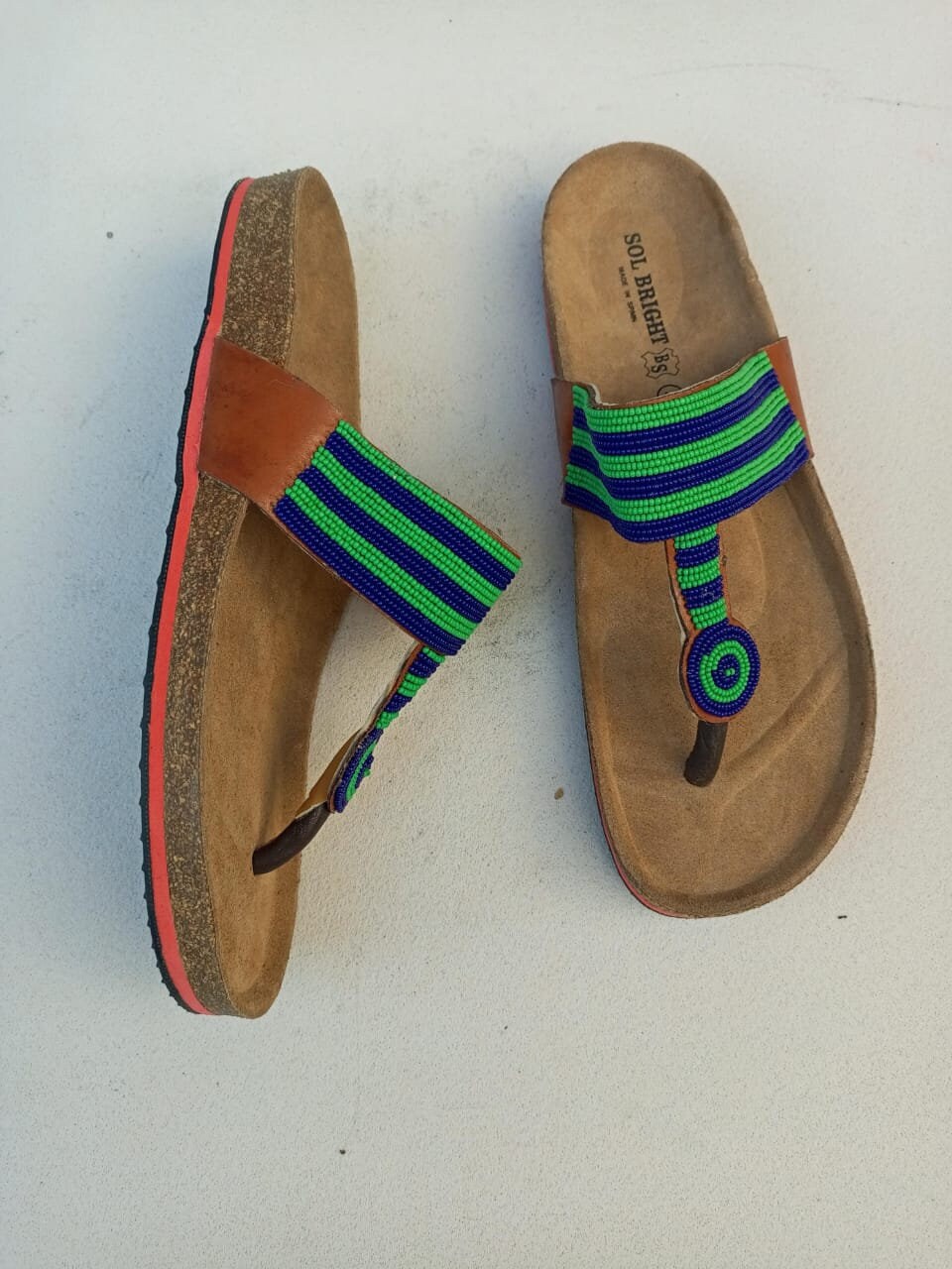 Handmade African Beaded Sandals/Authentic Maasai-Style Leather Flip-Flops Women/Boho Beach Sandals/Comfortable Summer Sandal African Gifts