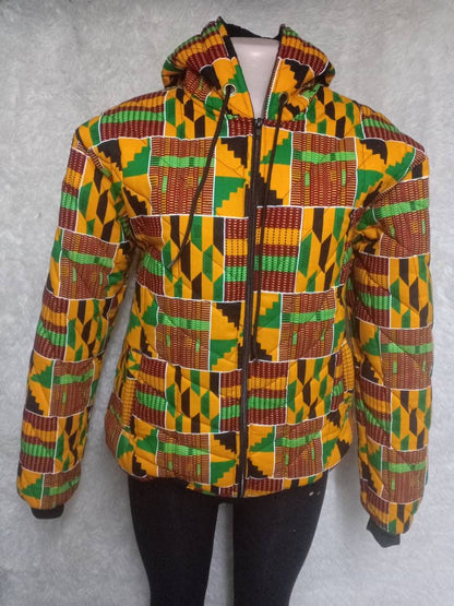 African unisex bomber jacket/Handmade Custom Winter Hood/Cozy, Warm Cold Weather jacket/ Custom Winter Hood jacket/Personalized Winter gift