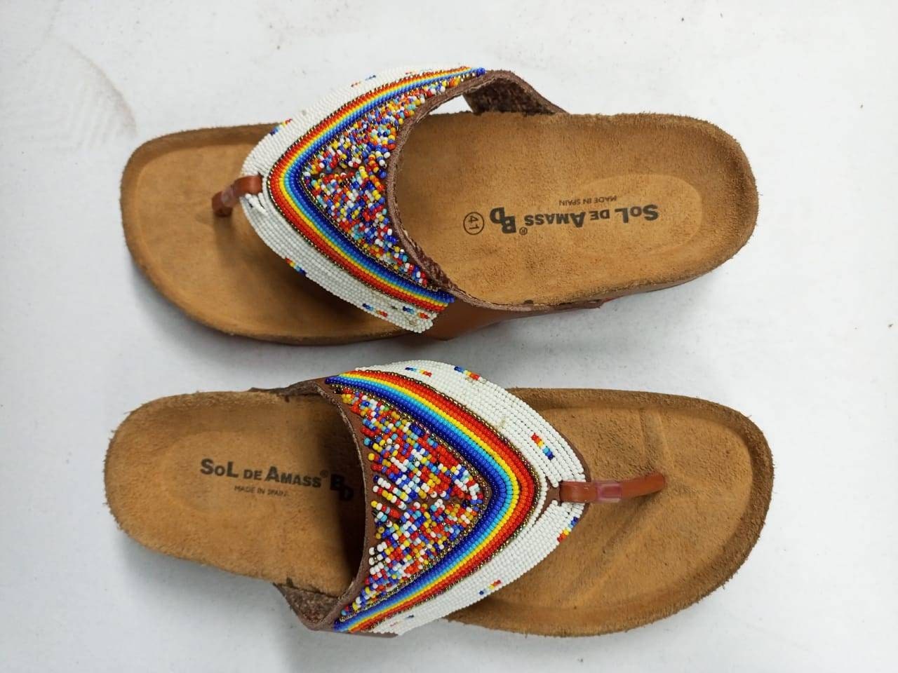 Handmade African Beaded Sandals/Authentic Maasai-Style Leather Flip-Flops Women/Boho Beach Sandals/Comfortable Summer Sandal African Gifts