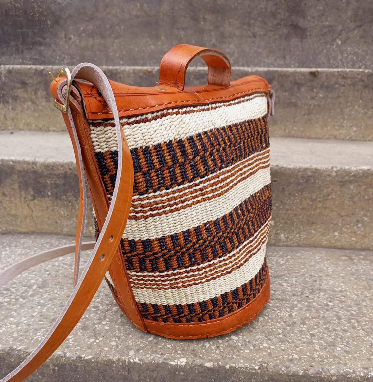 Handmade Woven Sisal Sling Bag - Boho Eco-Friendly Crossbody Bag | Sustainable Natural Fiber Purse | African Artisan Handcrafted Bag