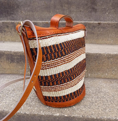 Handmade Woven Sisal Sling Bag - Boho Eco-Friendly Crossbody Bag | Sustainable Natural Fiber Purse | African Artisan Handcrafted Bag