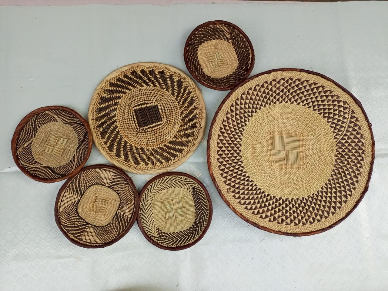 Handwoven Tonga Basket | African Wall Decor | Boho Home Decor | Fair Trade Wall Hanging /Rustic Farmhouse Decor | Handmade Wall Art 14-20