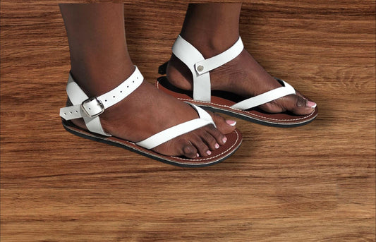 CUSTOMIZED Pure leather Sandals/Authentic Maasai-Style Leather Flip-Flops Women/Boho Beach Sandals/Comfortable Summer Sandal African Gifts