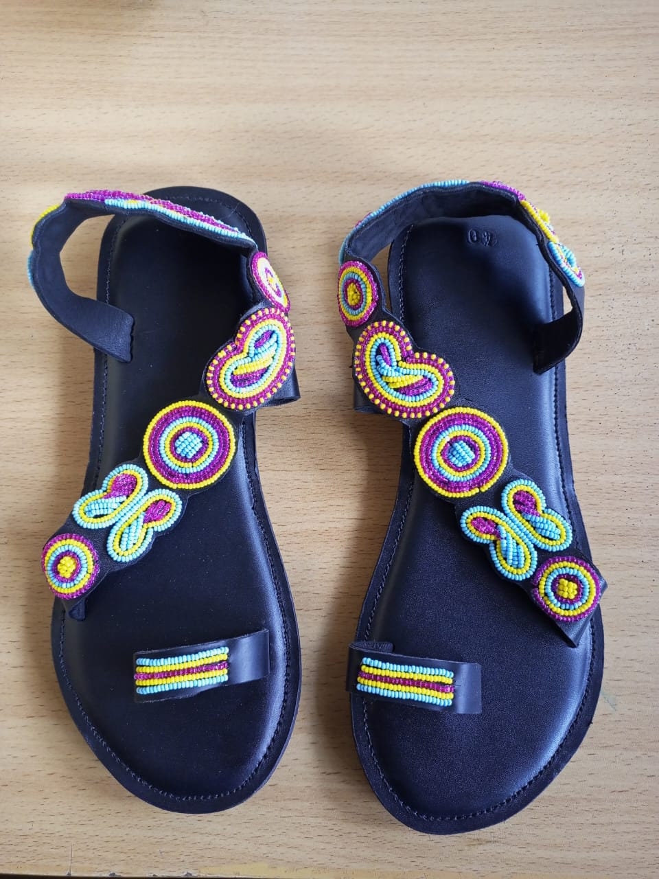 Handmade African Beaded Sandals/Authentic Maasai-Style Leather Flip-Flops Women/Boho Beach Sandals/Comfortable Summer Sandal African Gifts