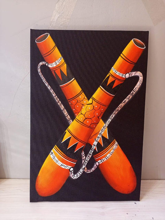 Handmade Canvas Wall Art | Festive Christmas Decor | Unique Gift for Holidays | Modern Boho Home Accent | Ready-to-Hang Painting