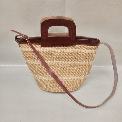 Handmade Woven Sisal Sling Bag - Boho Eco-Friendly Crossbody Bag | Sustainable Natural Fiber Purse | African Artisan Handcrafted Bag