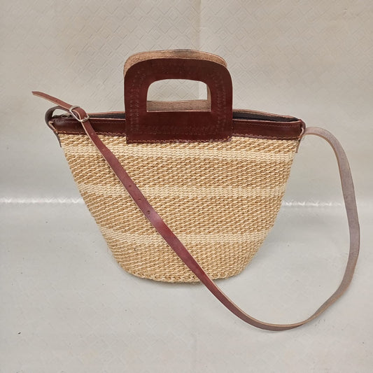 Handmade Woven Sisal Sling Bag - Boho Eco-Friendly Crossbody Bag | Sustainable Natural Fiber Purse | African Artisan Handcrafted Bag