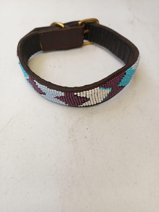 African Beaded Collar, Handmade Dog Collar , Maasai collar, Leather collar, Pet Gift, Christmas gift, Pet collar, Dog leash, Pet lead