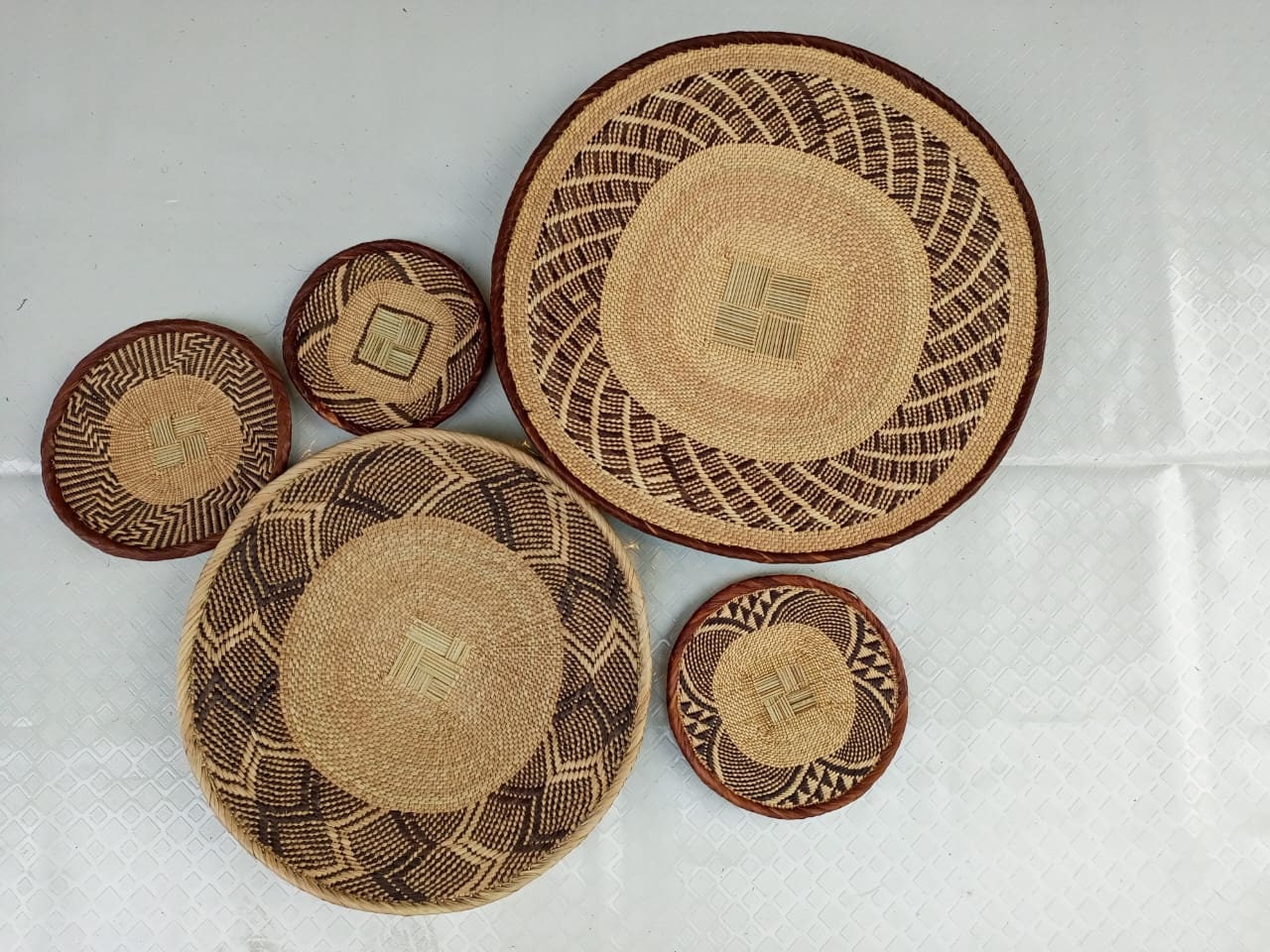 Handwoven Tonga Basket | African Wall Decor | Boho Home Decor | Fair Trade Wall Hanging /Rustic Farmhouse Decor | Handmade Wall Art  8-20