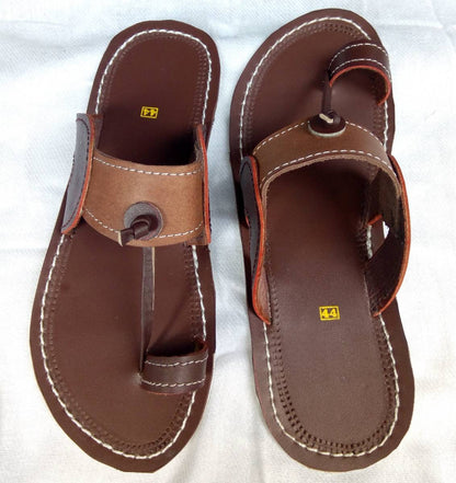 Handmade African Men's Sandals/Genuine Leather Beaded Flip-Flops/Comfortable Summer Sandals for Men/African Shoes/Unique Gift for Him