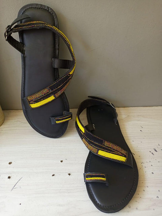 CUSTOMIZED African beaded sandals, summer sandals, Christmas gift for her,mom gift,beach sandals, leather sandals,