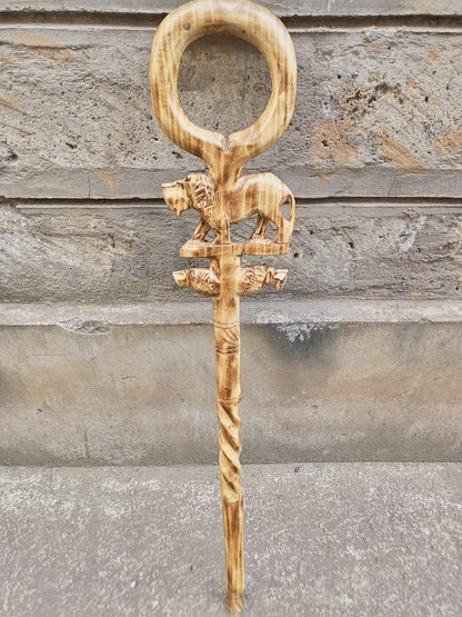 Handcrafted Wooden Walking Stick/Authentic Tribal Hiking Staff/Wooden Walking Cane/Unique Walking Cane Gift