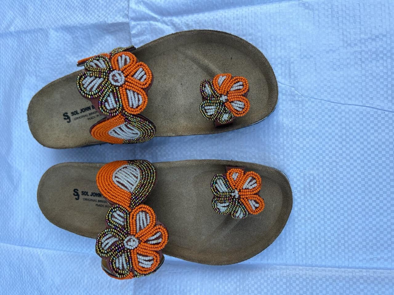 Handmade African Beaded Sandals/Authentic Maasai-Style Leather Flip-Flops Women/Boho Beach Sandals/Comfortable Summer Sandal African Gifts