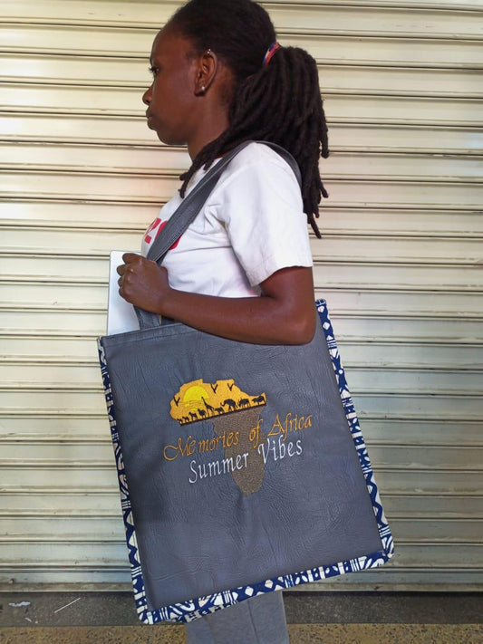 African Leather Tote bag, handcrafted laptop bag,Black woman modern African tote bag, Stylish tote bag, mother's day gifts, travel bag.