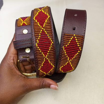 Maasai belt, Leather belt, Beaded belt, Handmade belt, Christmas gifts for loved ones African beaded belt, unisex belt, Casual belt, Boho
