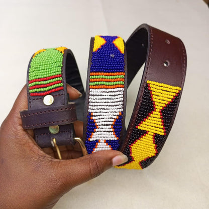 Maasai belt, Leather belt, Beaded belt, Handmade belt, Christmas gifts for loved ones African beaded belt, unisex belt, Casual belt, Boho