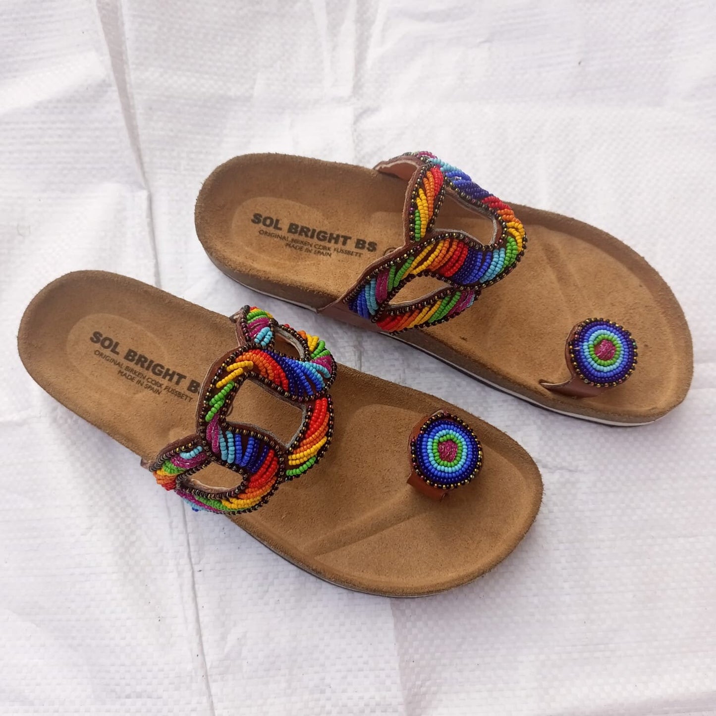 Handmade African Beaded Sandals/Authentic Maasai-Style Leather Flip-Flops Women/Boho Beach Sandals/Comfortable Summer Sandal African Gifts