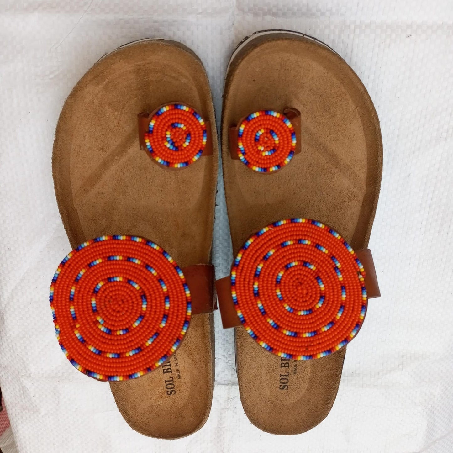 Handmade African Beaded Sandals/Authentic Maasai-Style Leather Flip-Flops Women/Boho Beach Sandals/Comfortable Summer Sandal African Gifts