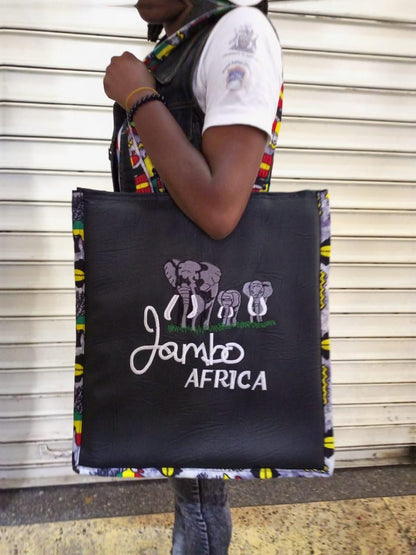 African Leather Tote bag, handcrafted laptop bag,Black woman modern African tote bag, Stylish tote bag, Brown girl bag, travel bag.