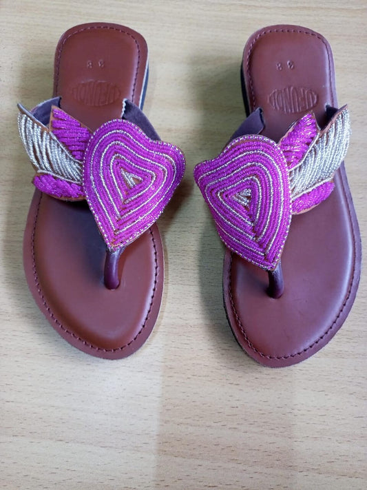 Handmade African Beaded Sandals/Authentic Maasai-Style Leather Flip-Flops Women/Boho Beach Sandals/Comfortable Summer Sandal African Gifts