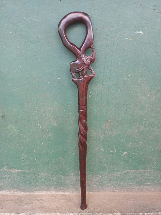 African wood Original Hiking Walking stick/Handmade Kenya Africa Ebony Hardwood Black UnisexCane/Hand designed Came/ Wooden walking stick