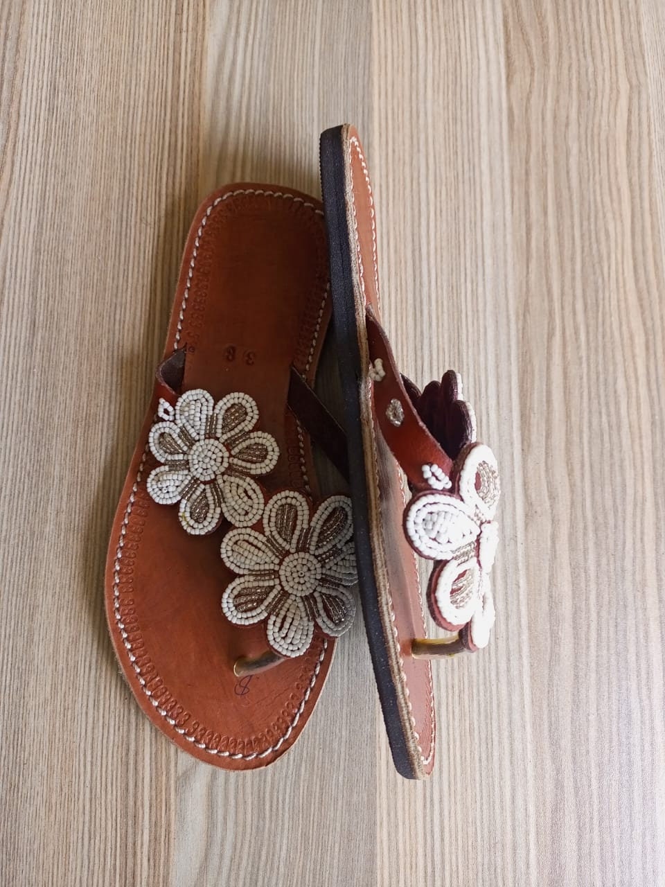 Handmade African Beaded Sandals/Authentic Maasai-Style Leather Flip-Flops Women/Boho Beach Sandals/Comfortable Summer Sandal African Gifts