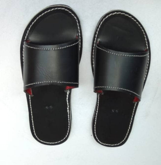 Handmade African Men's Sandals/Genuine Leather Beaded Flip-Flops/Comfortable Summer Sandals for Men/African Shoes/Unique Gift for Him