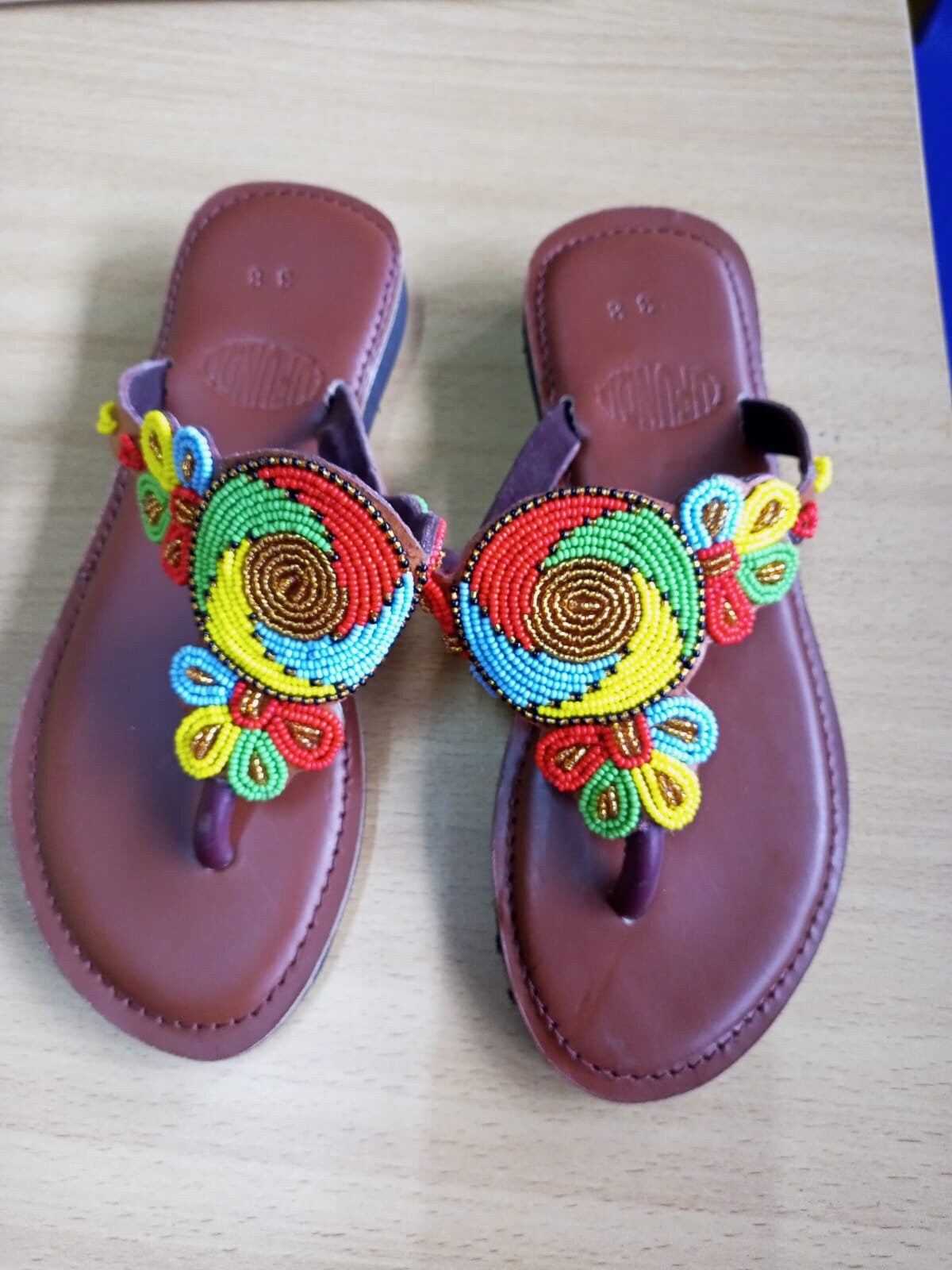Handmade African Beaded Sandals/Authentic Maasai-Style Leather Flip-Flops Women/Boho Beach Sandals/Comfortable Summer Sandal African Gifts