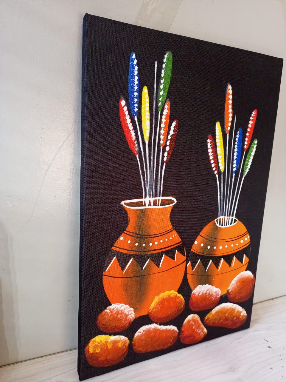 Handmade Canvas Wall Art | Festive Christmas Decor | Unique Gift for Holidays | Modern Boho Home Accent | Ready-to-Hang Painting