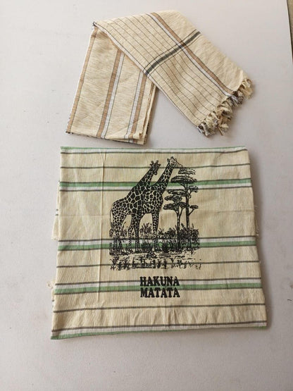 Hakuna Matata Authentic Kenyan Kikoy, Handwoven Wraps - Scarves & Beachwear, African Sarong, Beach Cover Up