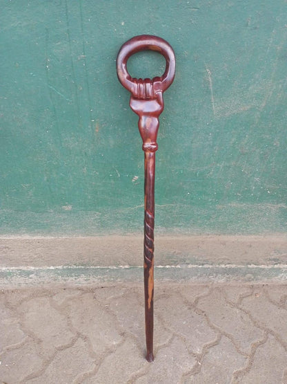 African wood Original Hiking Walking stick/Handmade Kenya Africa Ebony Hardwood Black UnisexCane/Hand designed Came/ Wooden walking stick