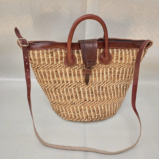 Handmade Woven Sisal Sling Bag - Boho Eco-Friendly Crossbody Bag | Sustainable Natural Fiber Purse | African Artisan Handcrafted Bag