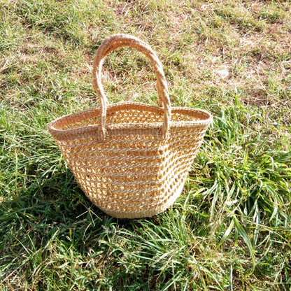 Handmade Woven Sisal Sling Bag - Boho Eco-Friendly Crossbody Bag | Sustainable Natural Fiber Purse | African Artisan Handcrafted Bag