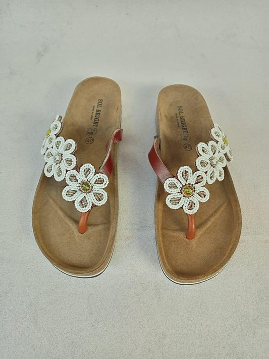 Handmade African Beaded Sandals/Authentic Maasai-Style Leather Flip-Flops Women/Boho Beach Sandals/Comfortable Summer Sandal African Gifts