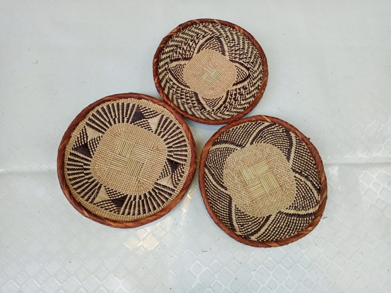 Handwoven Tonga Basket | African Wall Decor | Boho Home Decor | Fair Trade Wall Hanging /Rustic Farmhouse Decor | Handmade Wall Art  12-16