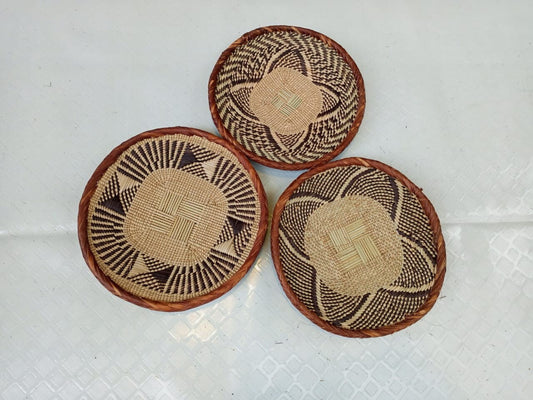 Handwoven Tonga Basket | African Wall Decor | Boho Home Decor | Fair Trade Wall Hanging /Rustic Farmhouse Decor | Handmade Wall Art  12-16