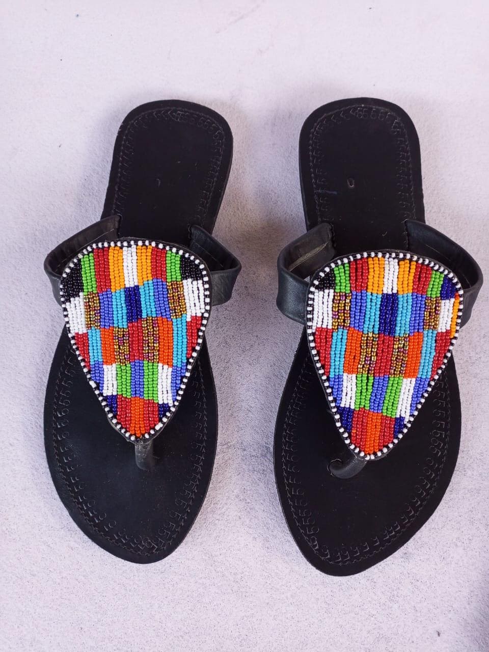 CUSTOMIZED African beaded sandals, summer sandals, Christmas gift for her,mom gift,beach sandals, leather sandals,