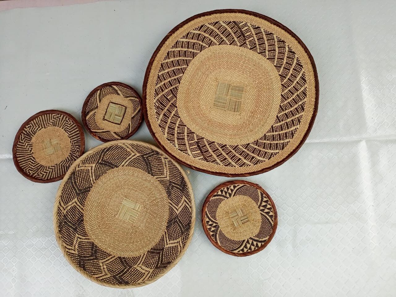 Handwoven Tonga Basket | African Wall Decor | Boho Home Decor | Fair Trade Wall Hanging /Rustic Farmhouse Decor | Handmade Wall Art  8-20