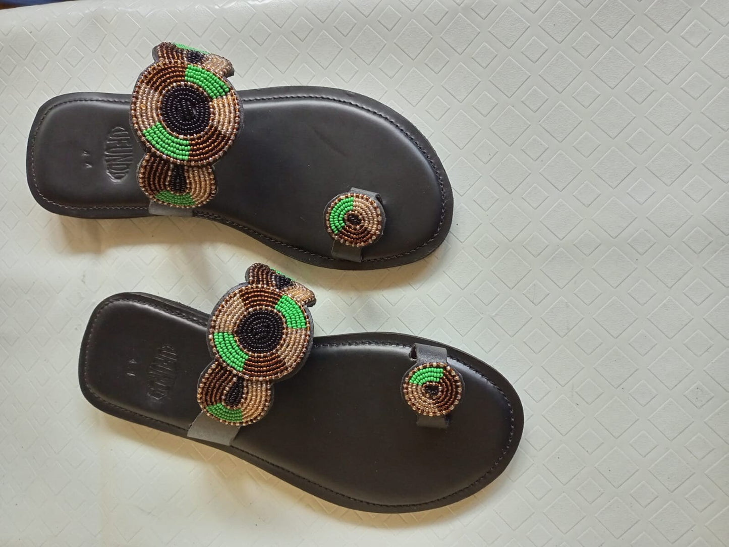 Handmade African Beaded Sandals/Authentic Maasai-Style Leather Flip-Flops Women/Boho Beach Sandals/Comfortable Summer Sandal African Gifts