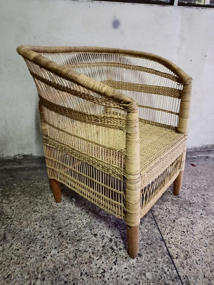 Free Shipping Handmade Malawi Cane Seat/Boho African Chair for Living Room/Rustic African Woven Seat/Perfect for Indoor & Outdoor Spaces/