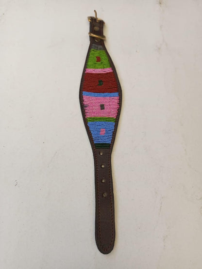 African Beaded Collar, Handmade Dog Collar , Maasai collar, Leather collar, Pet Gift, Christmas gift, Pet collar, Dog leash, Pet lead