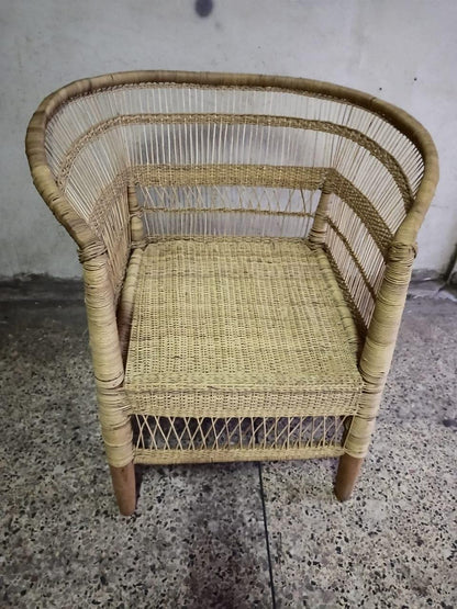 Free Shipping Handmade Malawi Cane Seat/Boho African Chair for Living Room/Rustic African Woven Seat/Perfect for Indoor & Outdoor Spaces/