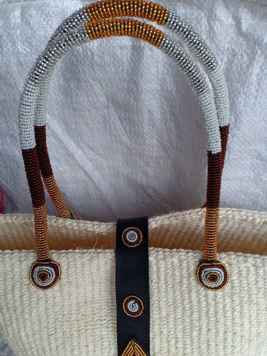 Handmade Woven Sisal Sling Bag - Boho Eco-Friendly Crossbody Bag | Sustainable Natural Fiber Purse | African Artisan Handcrafted Bag