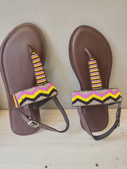 CUSTOMIZED African beaded sandals, summer sandals, Christmas gift for her,mom gift,beach sandals, leather sandals,