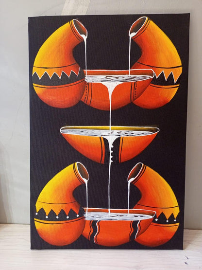 Handmade Canvas Wall Art | Festive Christmas Decor | Unique Gift for Holidays | Modern Boho Home Accent | Ready-to-Hang Painting
