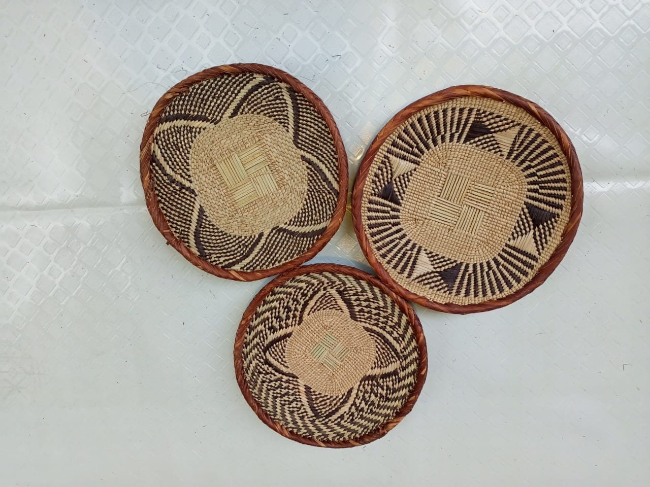 Handwoven Tonga Basket | African Wall Decor | Boho Home Decor | Fair Trade Wall Hanging /Rustic Farmhouse Decor | Handmade Wall Art  12-16