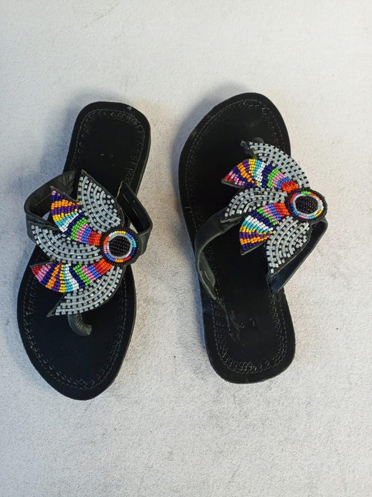 CUSTOMIZED African beaded sandals, summer sandals, Christmas gift for her,mom gift,beach sandals, leather sandals,