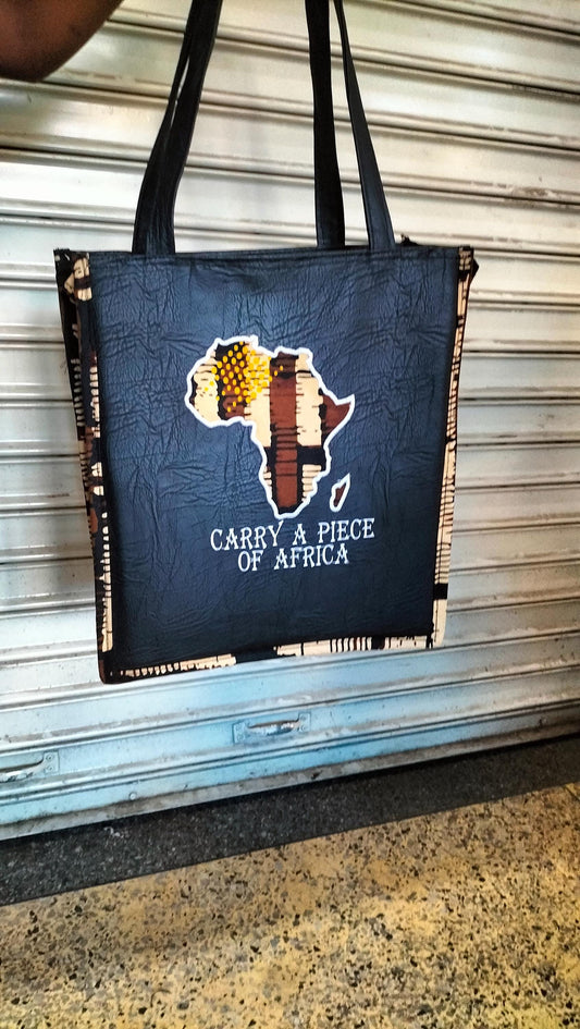 African Leather Tote bag, handcrafted laptop bag,Black woman modern African tote bag, Stylish tote bag,Brown girl bag.