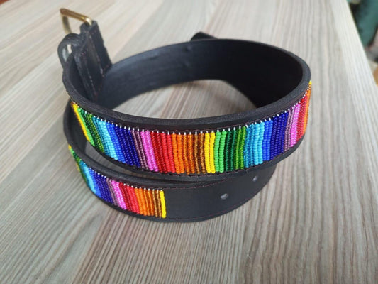 Maasai belt, Leather belt, Beaded belt, Handmade belt, Christmas gifts for loved ones African beaded belt, unisex belt, Casual belt, Boho